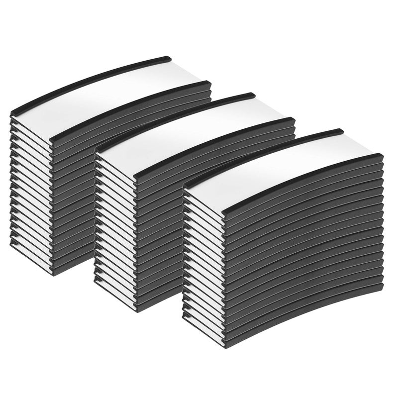 GlossyEnd Pack of 50 - C Channel Magnetic Label Holders with Paper Inserts and Clear Plastic Protectors  Metal Surface Sign and Ticket Holder  Length of Label Area  3"" X Height of Label Area  7/8"" - Image 1